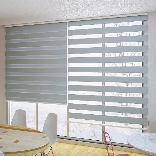 100% Polyester the most common type Black-out Combi Blind 9 (Charm) Ice Pink , Gray